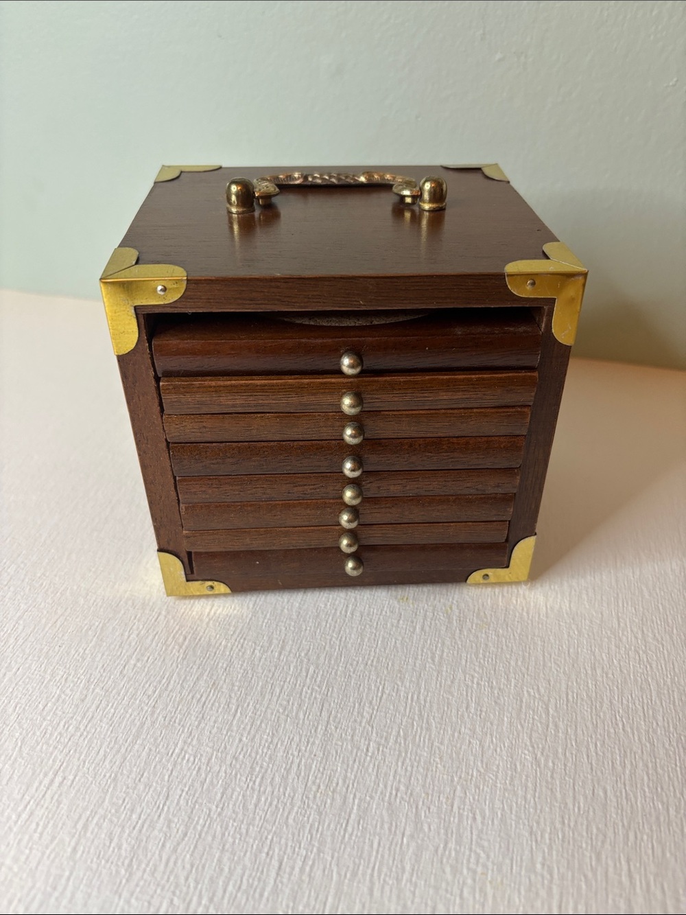 Vintage Wooden Drawer Style Drink Coaster Set